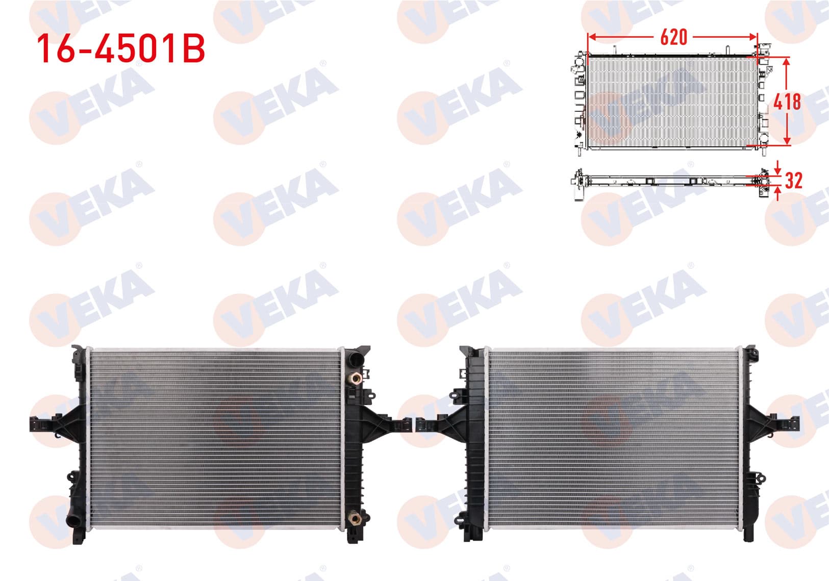 VEKA 16-4501B | Su Radyatörü Brazing Volvo S60 I 2.0 T A-T 2000-2010